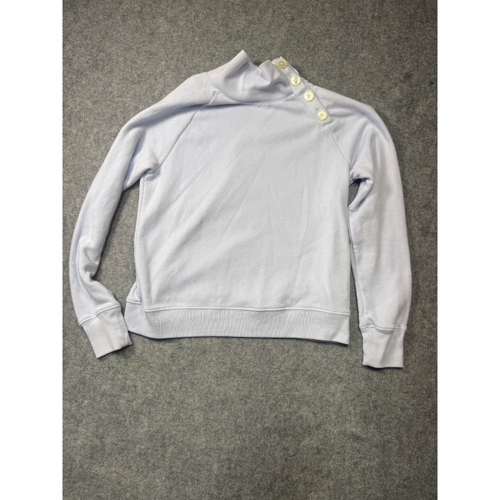 J.Crew Sweatshirt Women XS Lavender Cloudspun Fleece Wide Button-Collar Pullover